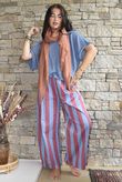 Bloc Striped Wide Barrel Pant Denim & Rhubarb